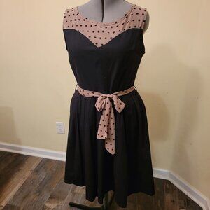 Lindy Bop black with polka dot accents dress - 2XL